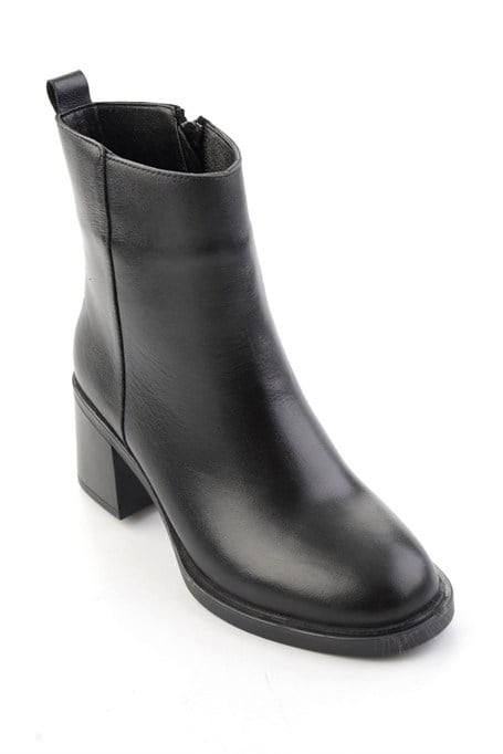 Siyah Hakiki Deri Kadın Bot & Bootie K02788002003
