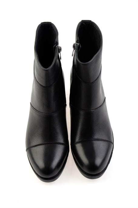Siyah Hakiki Deri Kadın Bot & Bootie K02286001703