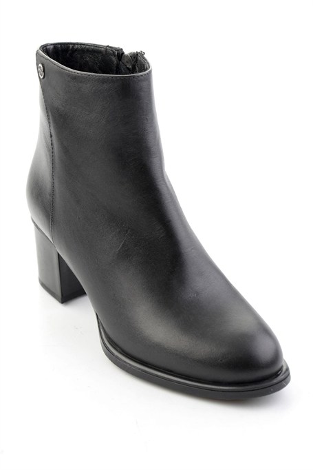 Siyah Hakiki Deri Kadın Bot & Bootie K02351322103