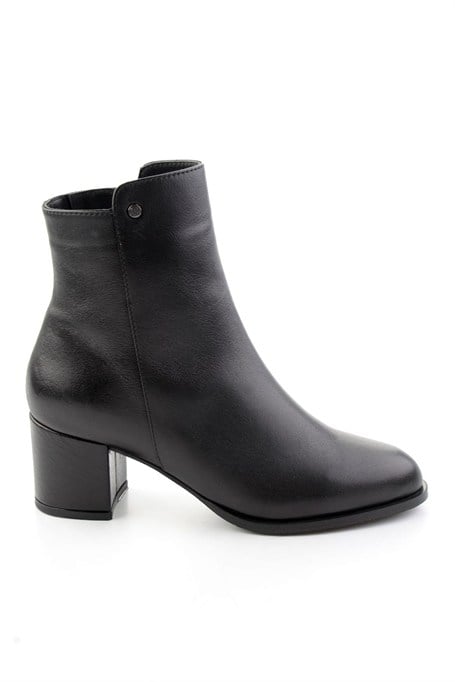 Siyah Hakiki Deri Kadın Bot & Bootie K02208020903