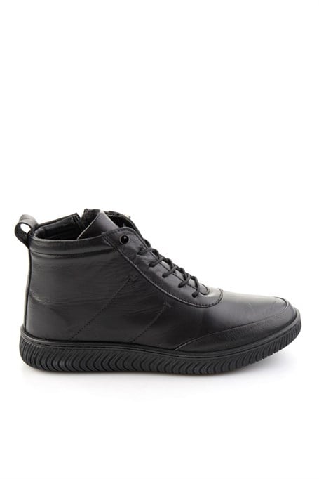 Siyah Hakiki Deri Kadın Bot & Bootie K02045900203