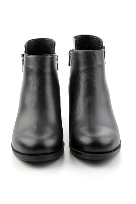 Siyah Hakiki Deri Kadın Bot & Bootie K02208210103