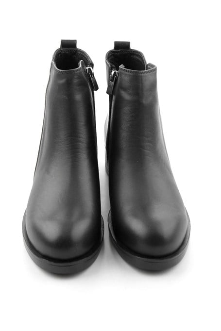 Siyah Hakiki Deri Kadın Bot & Bootie K02286011103