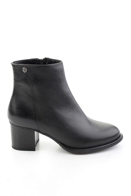 Siyah Hakiki Deri Kadın Bot & Bootie K02351322103