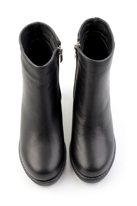 Siyah Hakiki Deri Kadın Bot & Bootie K02586666603