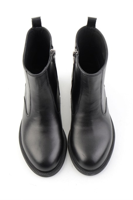 Siyah Hakiki Deri Kadın Bot & Bootie K02793222203