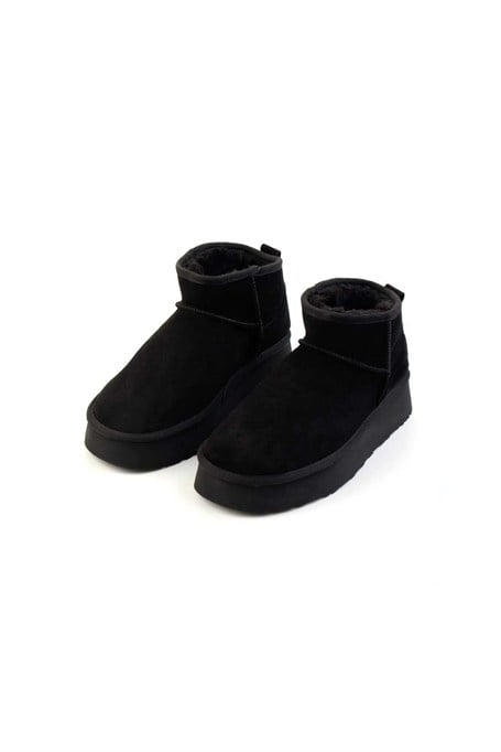 Siyah Hakiki Deri Kadın Bot & Bootie K02422009002