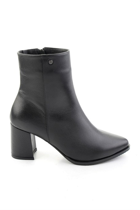 Siyah Hakiki Deri Kadın Bot & Bootie K02208562803