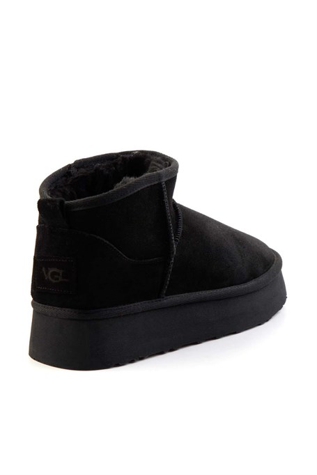 Siyah Hakiki Deri Kadın Bot & Bootie K02422009002