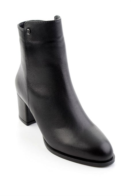 Siyah Hakiki Deri Kadın Bot & Bootie K02208020903