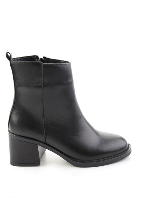 Siyah Hakiki Deri Kadın Bot & Bootie K02788002003