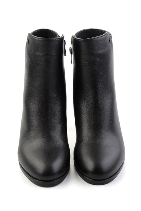 Siyah Hakiki Deri Kadın Bot & Bootie K02208210403