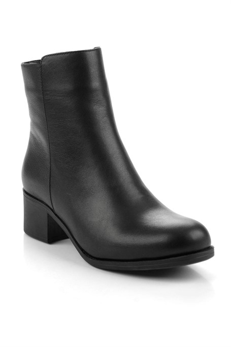 Siyah Hakiki Deri Kadın Bot & Bootie K02208022003