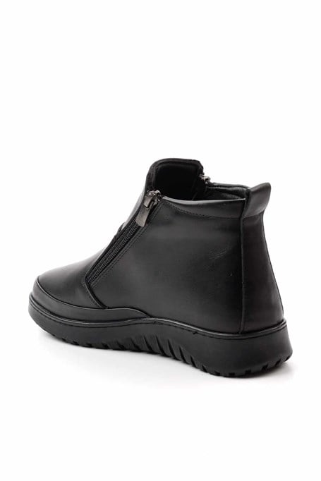 Siyah Hakiki Deri Kadın Bot & Bootie K02331190003