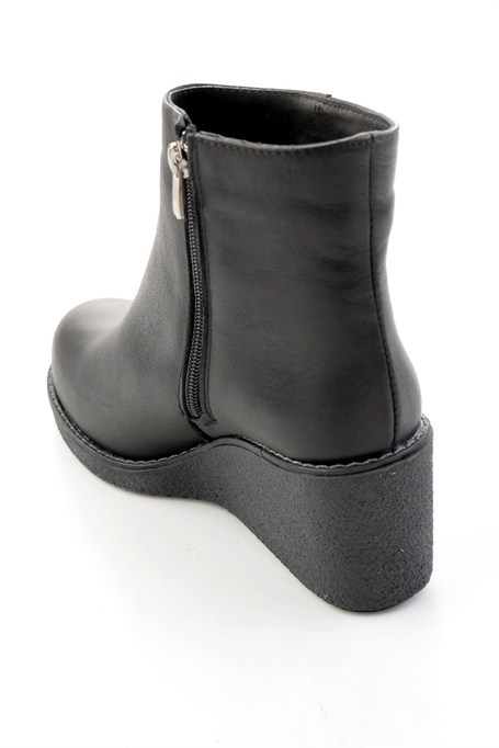 Siyah Hakiki Deri Kadın Bot & Bootie K02586666603