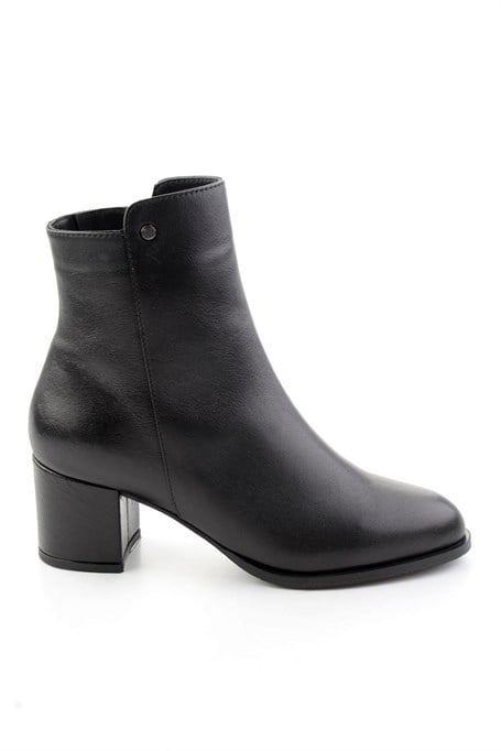 Siyah Hakiki Deri Kadın Bot & Bootie K02208020903