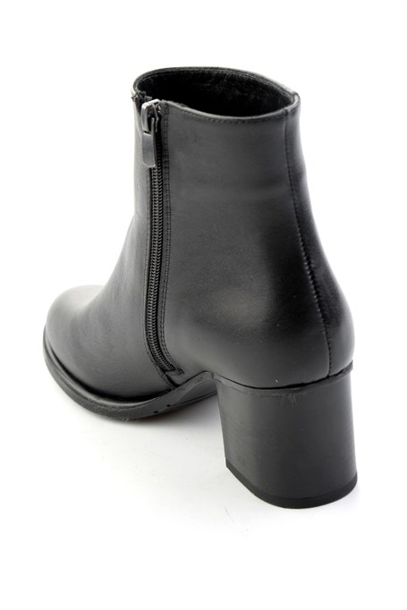 Siyah Hakiki Deri Kadın Bot & Bootie K02351322103