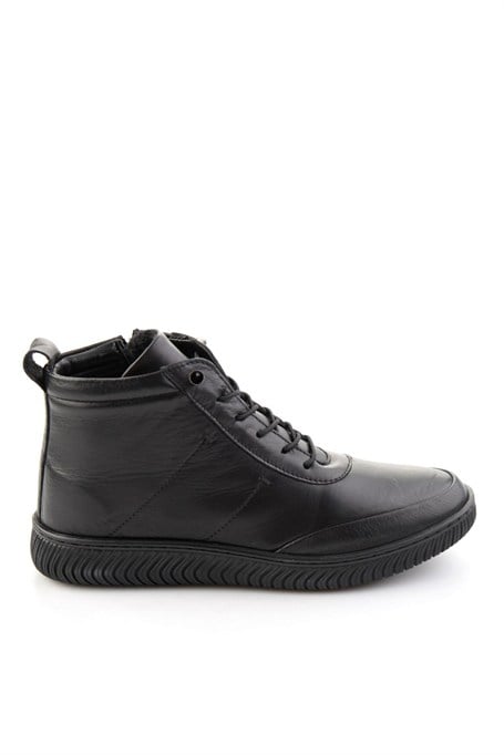 Siyah Hakiki Deri Kadın Bot & Bootie K02045900203