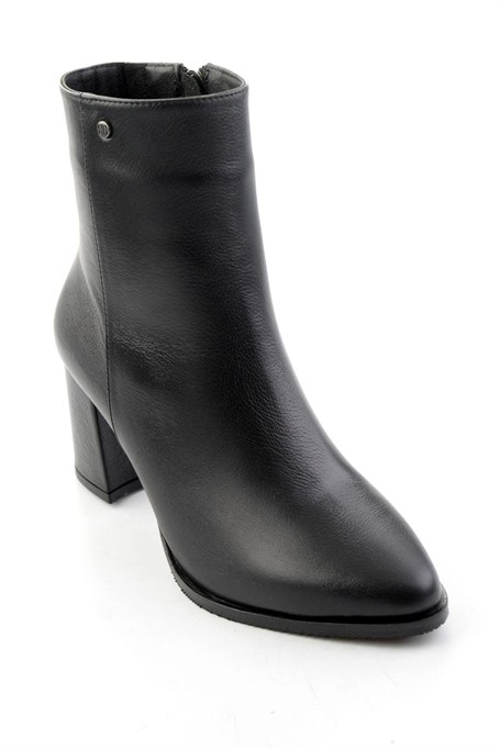 Siyah Hakiki Deri Kadın Bot & Bootie K02208562803