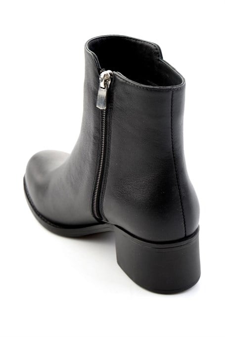 Siyah Hakiki Deri Kadın Bot & Bootie K02208291903