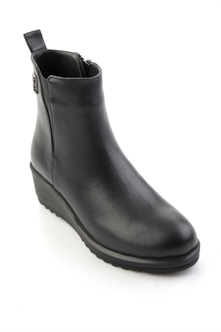 Siyah Hakiki Deri Kadın Bot & Bootie K02788088003