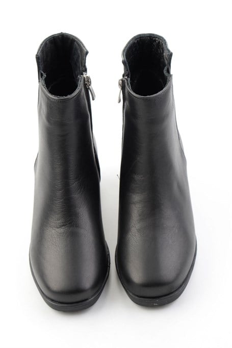 Siyah Hakiki Deri Kadın Bot & Bootie K02586301703