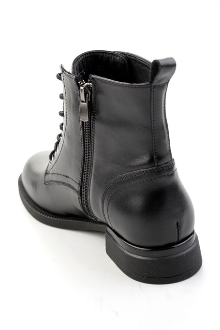 Siyah Hakiki Deri Kadın Bot & Bootie K02793209203
