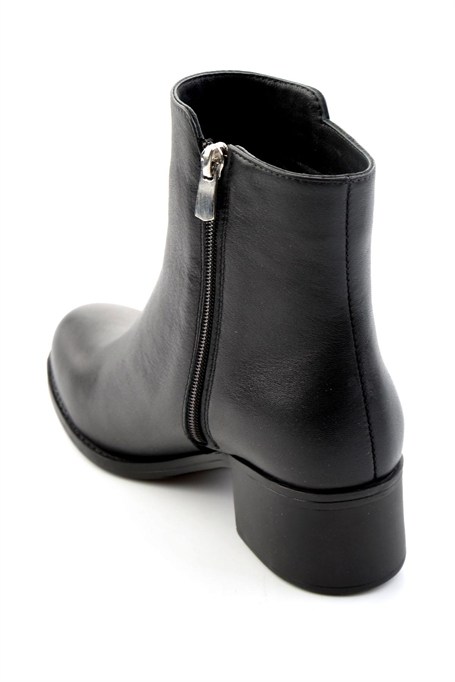 Siyah Hakiki Deri Kadın Bot & Bootie K02208291903