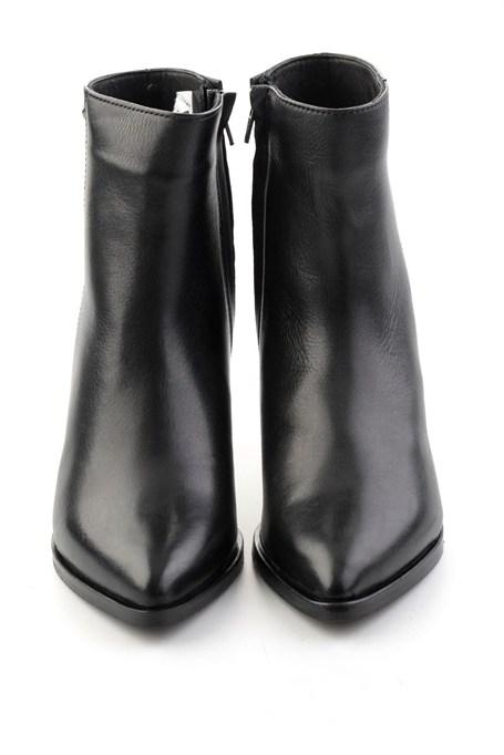 Siyah Hakiki Deri Kadın Bot & Bootie K02750740703
