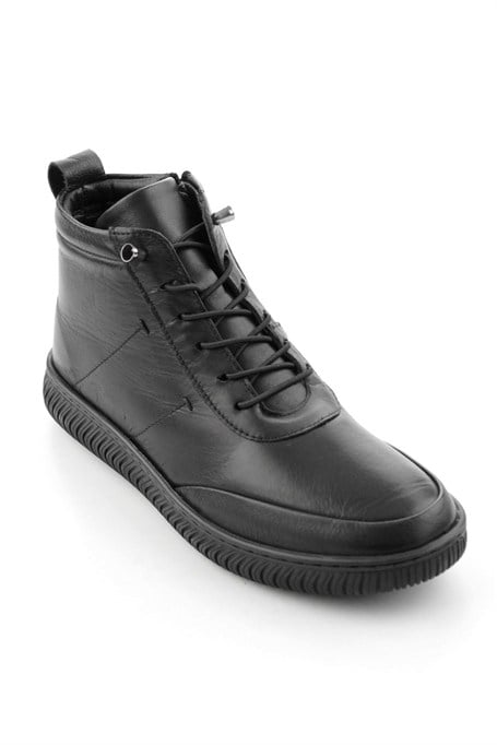 Siyah Hakiki Deri Kadın Bot & Bootie K02045900203