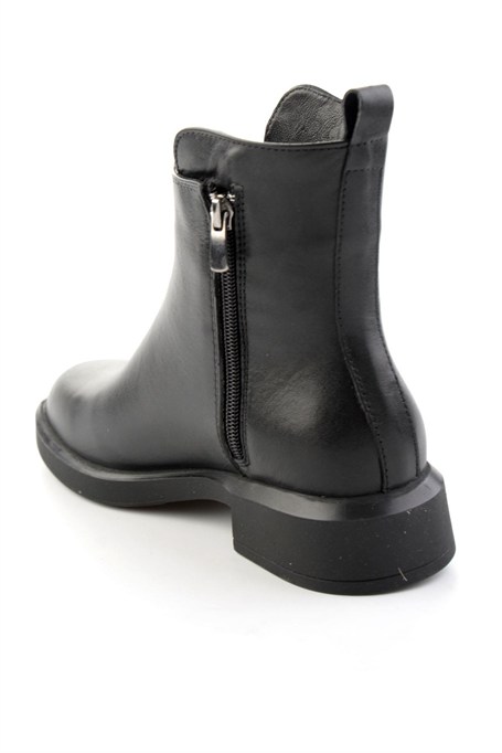 Siyah Hakiki Deri Kadın Bot & Bootie K02788003003