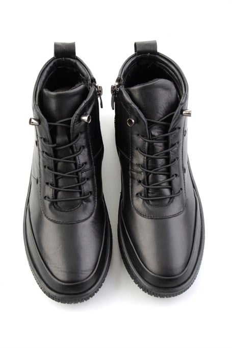 Siyah Hakiki Deri Kadın Bot & Bootie K02045900203