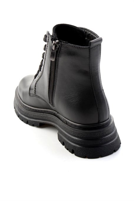 Siyah Hakiki Deri Kadın Bot & Bootie K02462014003