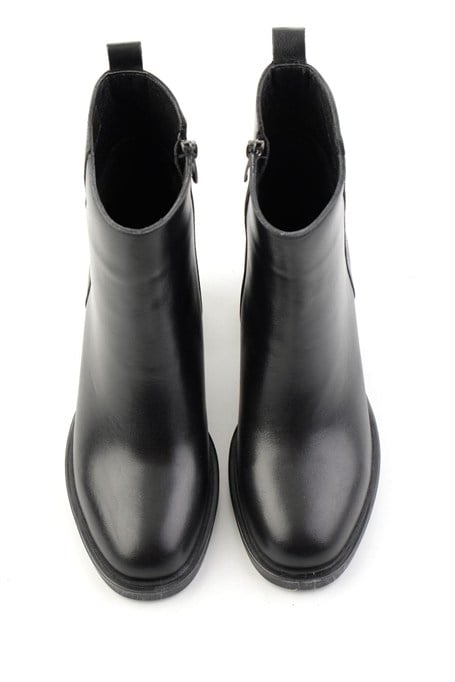 Siyah Hakiki Deri Kadın Bot & Bootie K02788002003