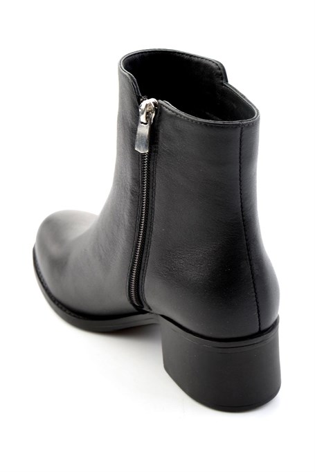 Siyah Hakiki Deri Kadın Bot & Bootie K02208291903