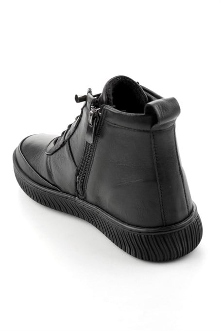 Siyah Hakiki Deri Kadın Bot & Bootie K02045900203