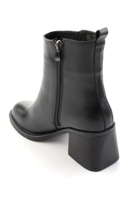 Siyah Hakiki Deri Kadın Bot & Bootie K02788002003