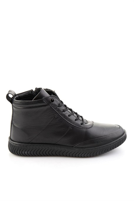 Siyah Hakiki Deri Kadın Bot & Bootie K02045900203