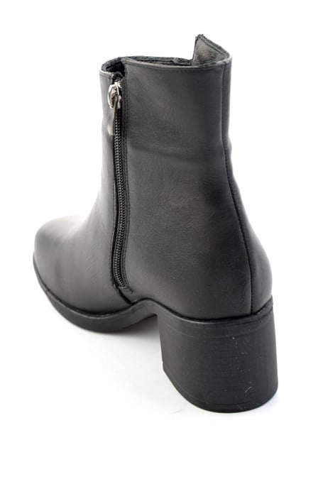 Siyah Hakiki Deri Kadın Bot & Bootie K02586301703