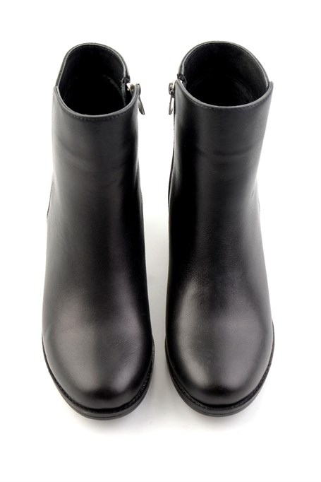 Siyah Hakiki Deri Kadın Bot & Bootie K02208291903