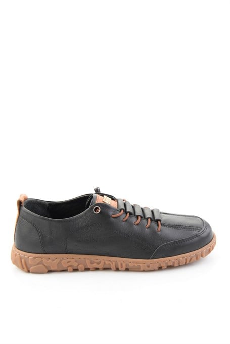 Siyah Hakiki Deri Kadın Casual Ayakkabı K01753005803