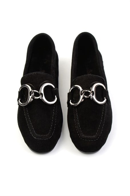 Siyah Hakiki Deri Kadın Loafer Ayakkabı K01763771002