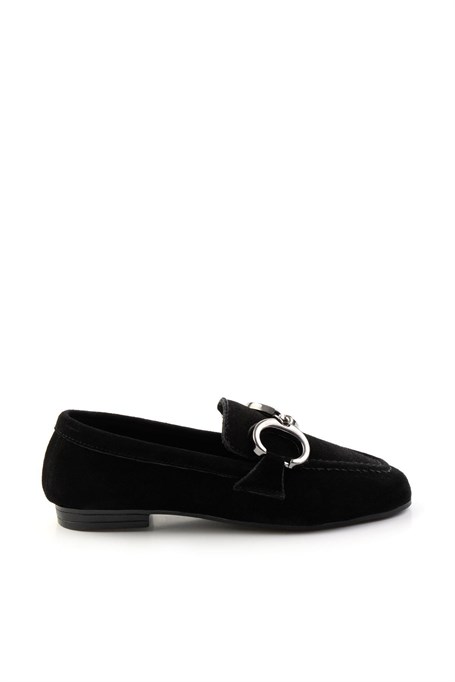 Siyah Hakiki Deri Kadın Loafer Ayakkabı K01763771002