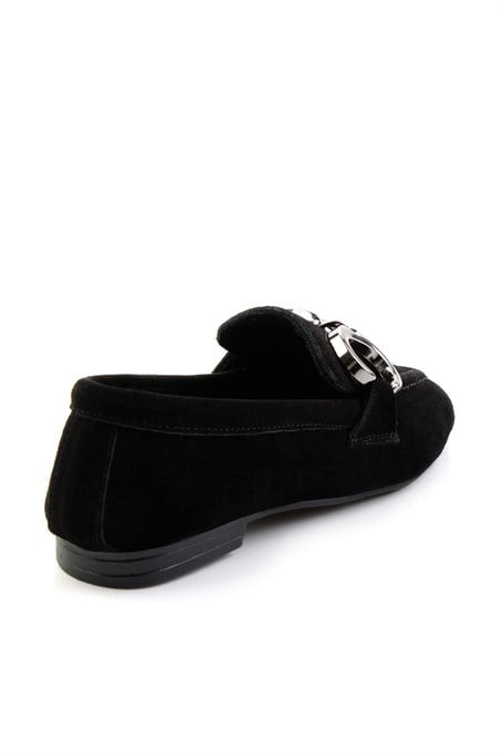 Siyah Hakiki Deri Kadın Loafer Ayakkabı K01763771002