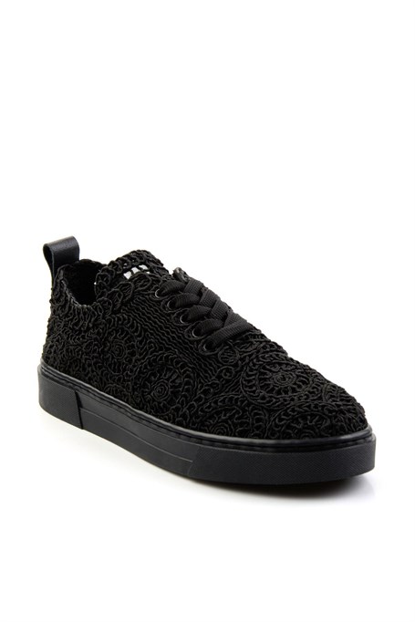 Siyah Hakiki Deri Kadın Sneaker K01331999916