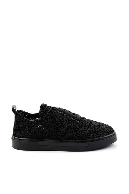 Siyah Hakiki Deri Kadın Sneaker K01331999916