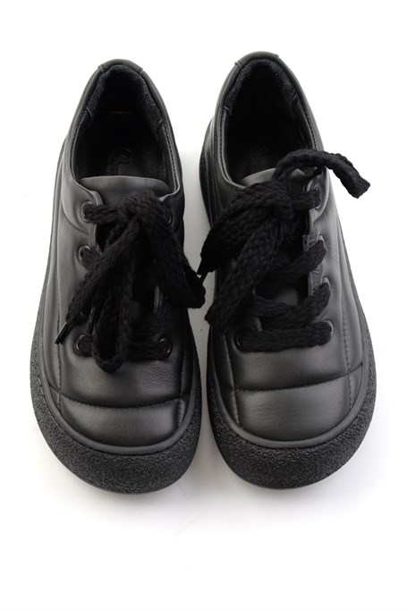 Siyah Hakiki Deri Kadın Sneaker K01331780903