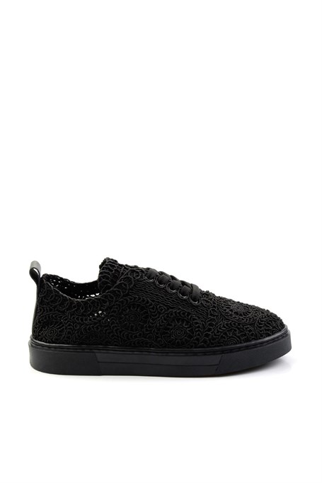 Siyah Hakiki Deri Kadın Sneaker K01331999916