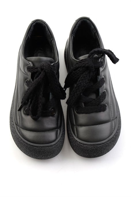 Siyah Hakiki Deri Kadın Sneaker K01331780903