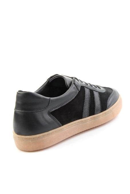 Siyah Hakiki Deri Kadın Sneaker K01649200303